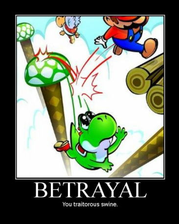 Mario Fan Art Betrayal against Yoshi